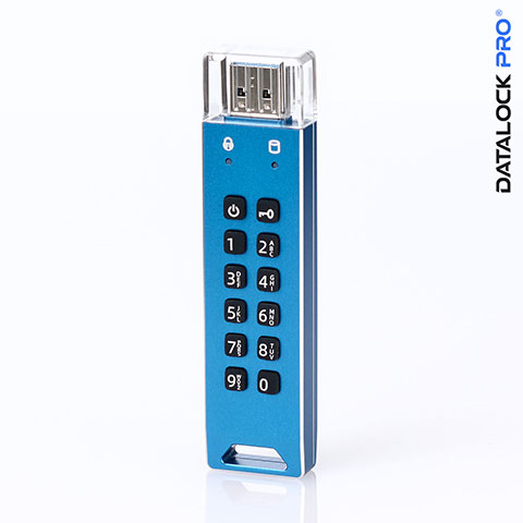 Защищённый USB флэш-накопитель DATALOCK PRO 3 синий корпус
